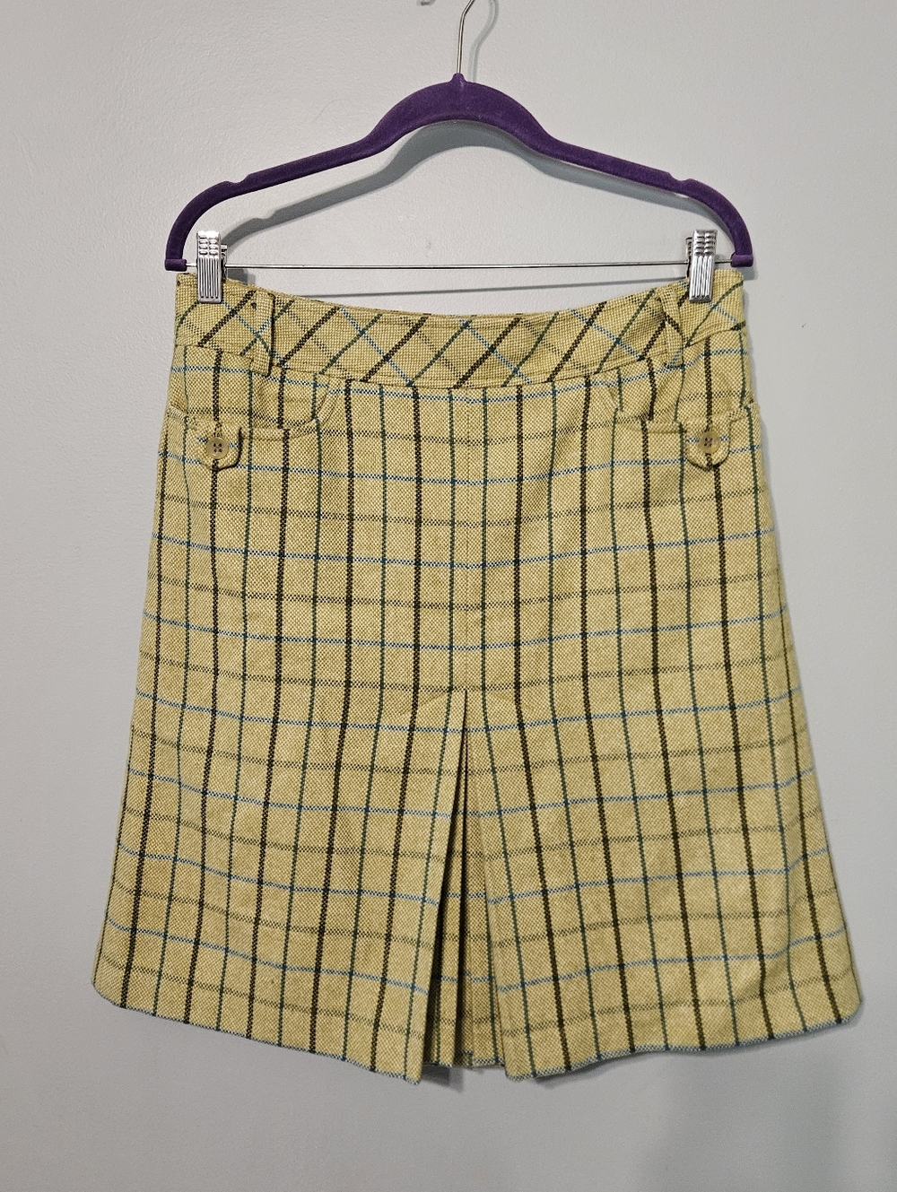 LAST CALL! LOFT Yellow Plaid Skirt with Blue and Black Checks